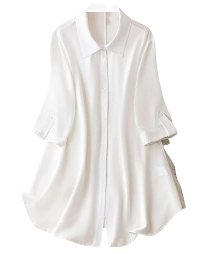 Leriya Fashion Women's Shirt Dress Knee Length Dress | Loose Fit | Button-Down | | 3/4 Sleeve | Summer Wear | Available in